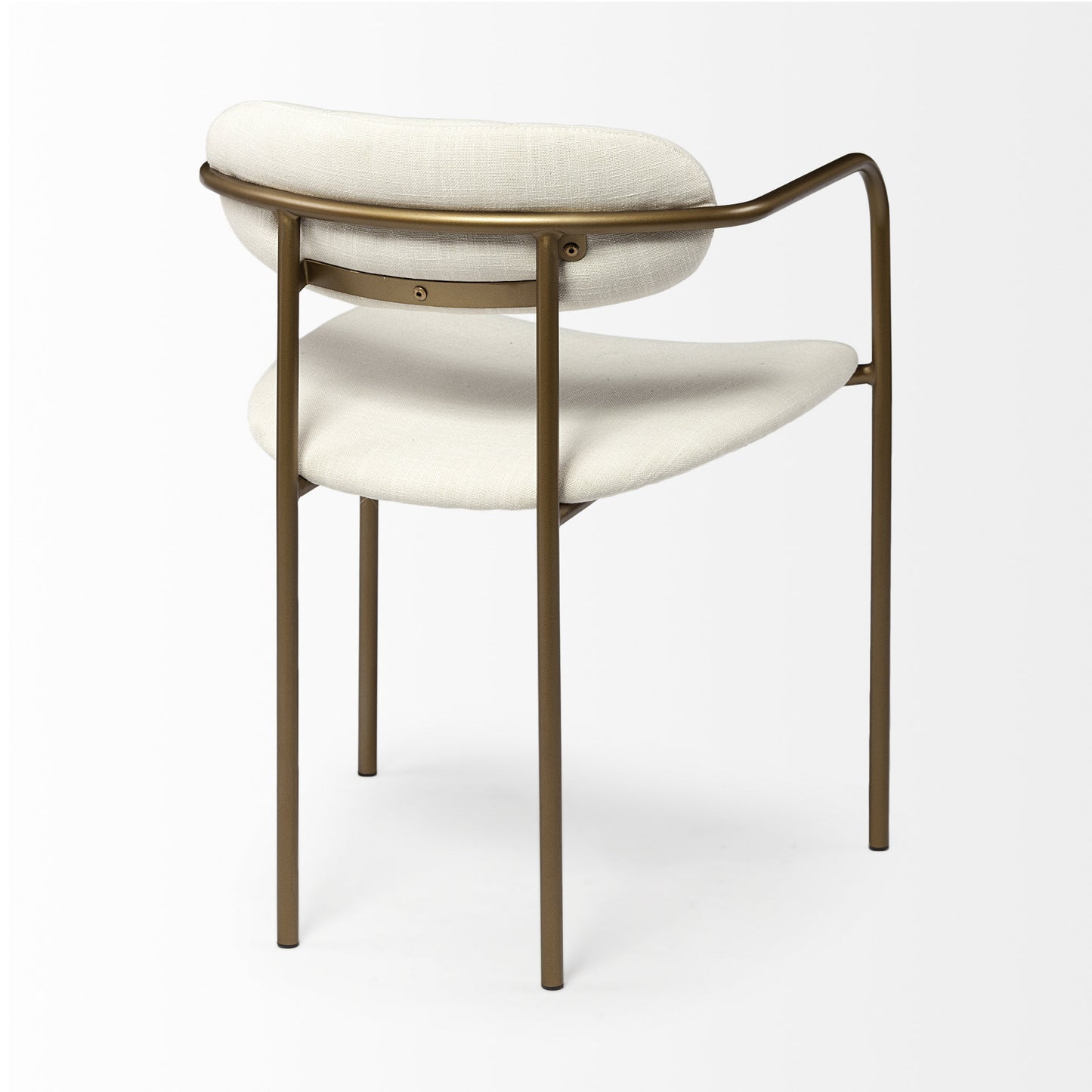 Cream Fabric Seat With Gold Iron Frame Dining Chair By Homeroots | Dining Chairs | Modishstore - 5