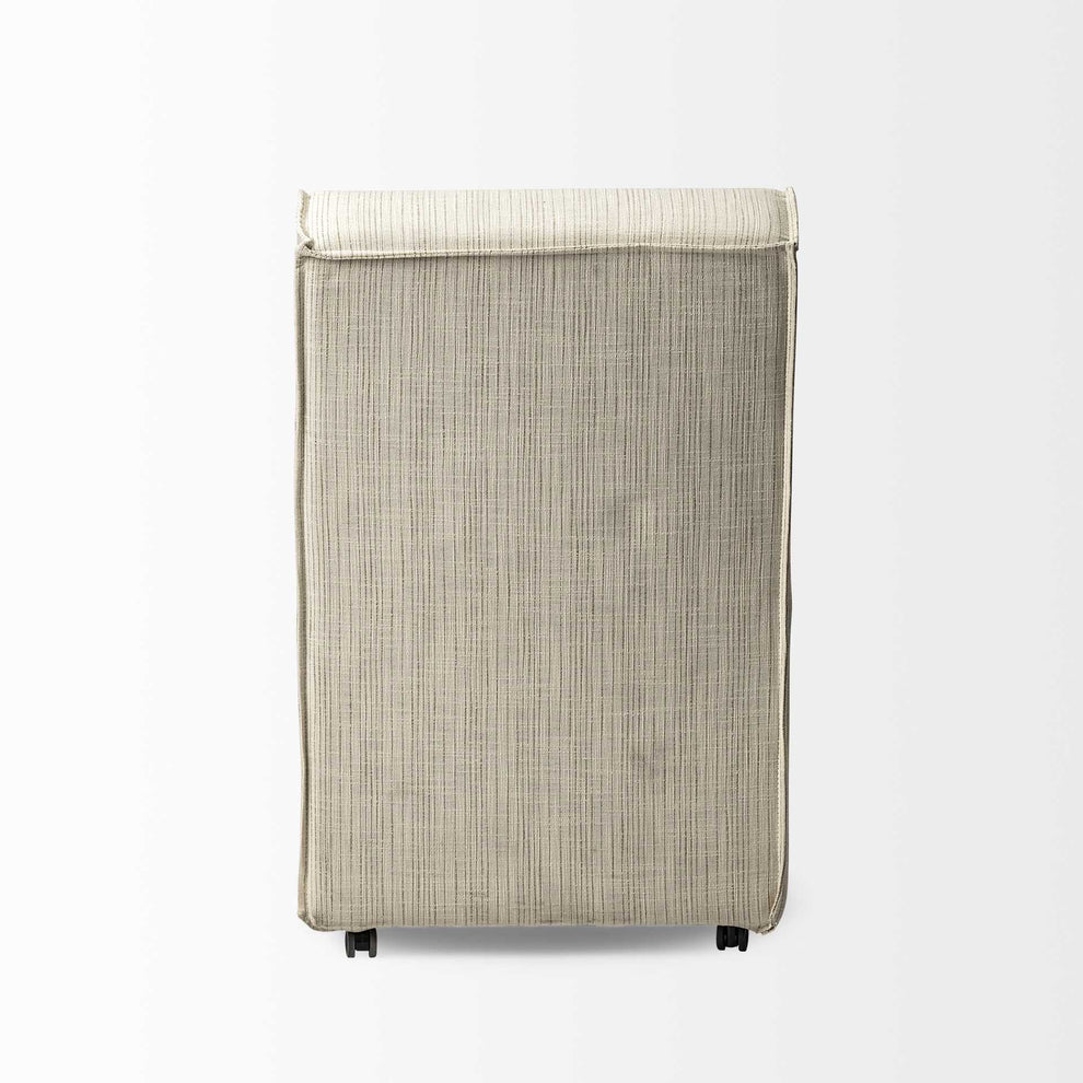 Fully Upholstered Cream Toned Fabric Dining Chair On Casters By Homeroots | Dining Chairs | Modishstore - 5