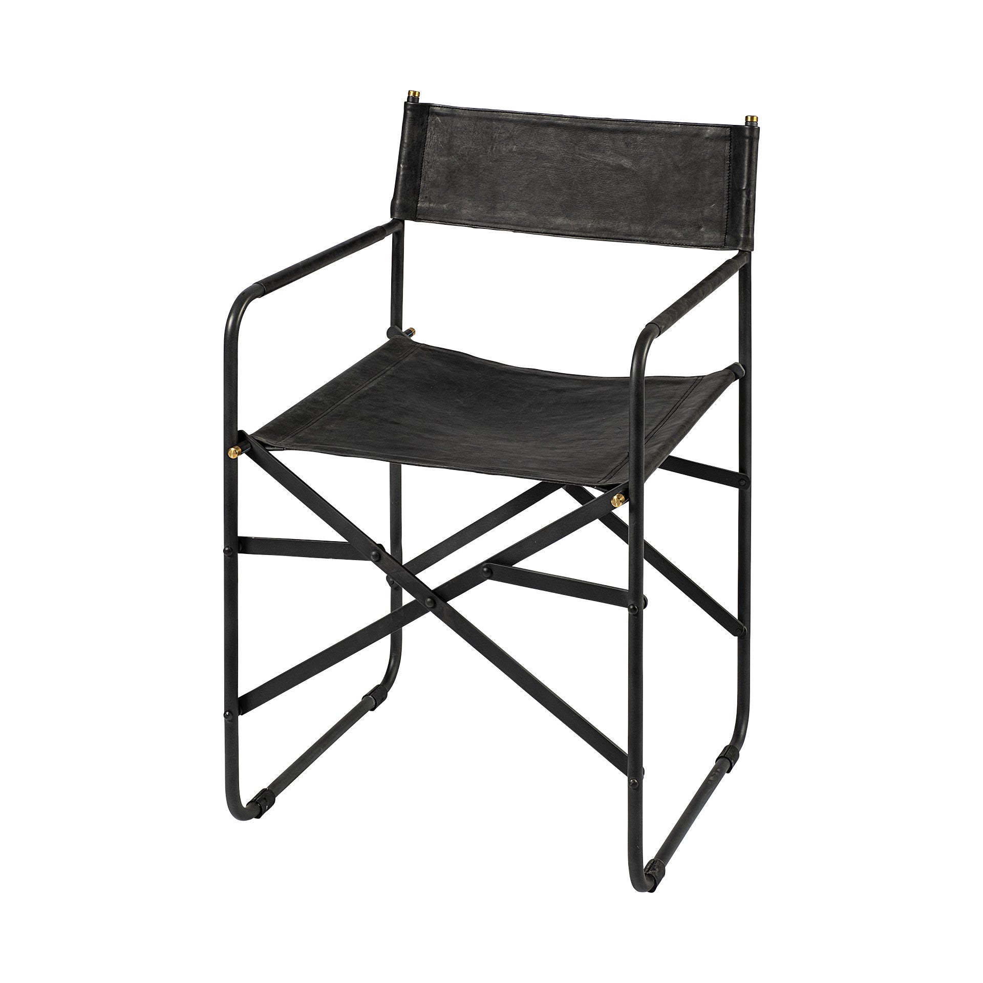 Black Leather With Black Iron Frame Dining Chair By Homeroots | Dining Chairs | Modishstore