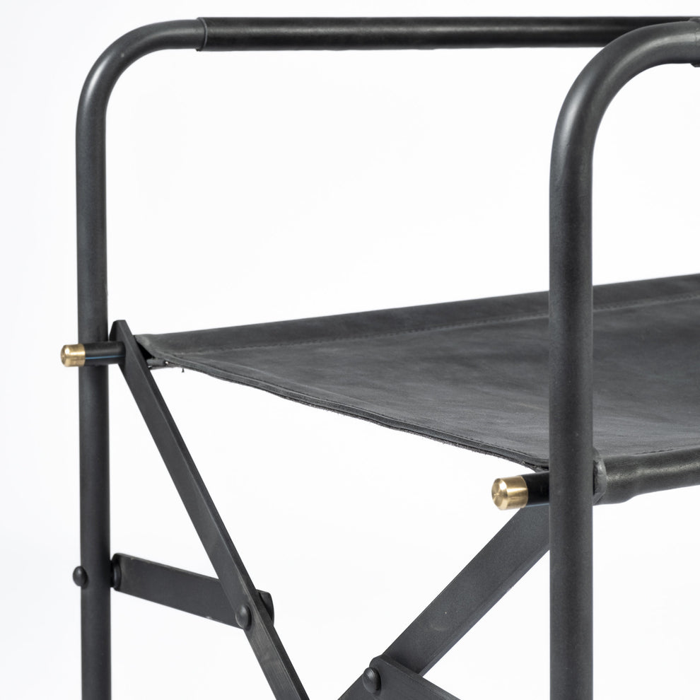 Black Leather With Black Iron Frame Dining Chair By Homeroots | Dining Chairs | Modishstore - 8
