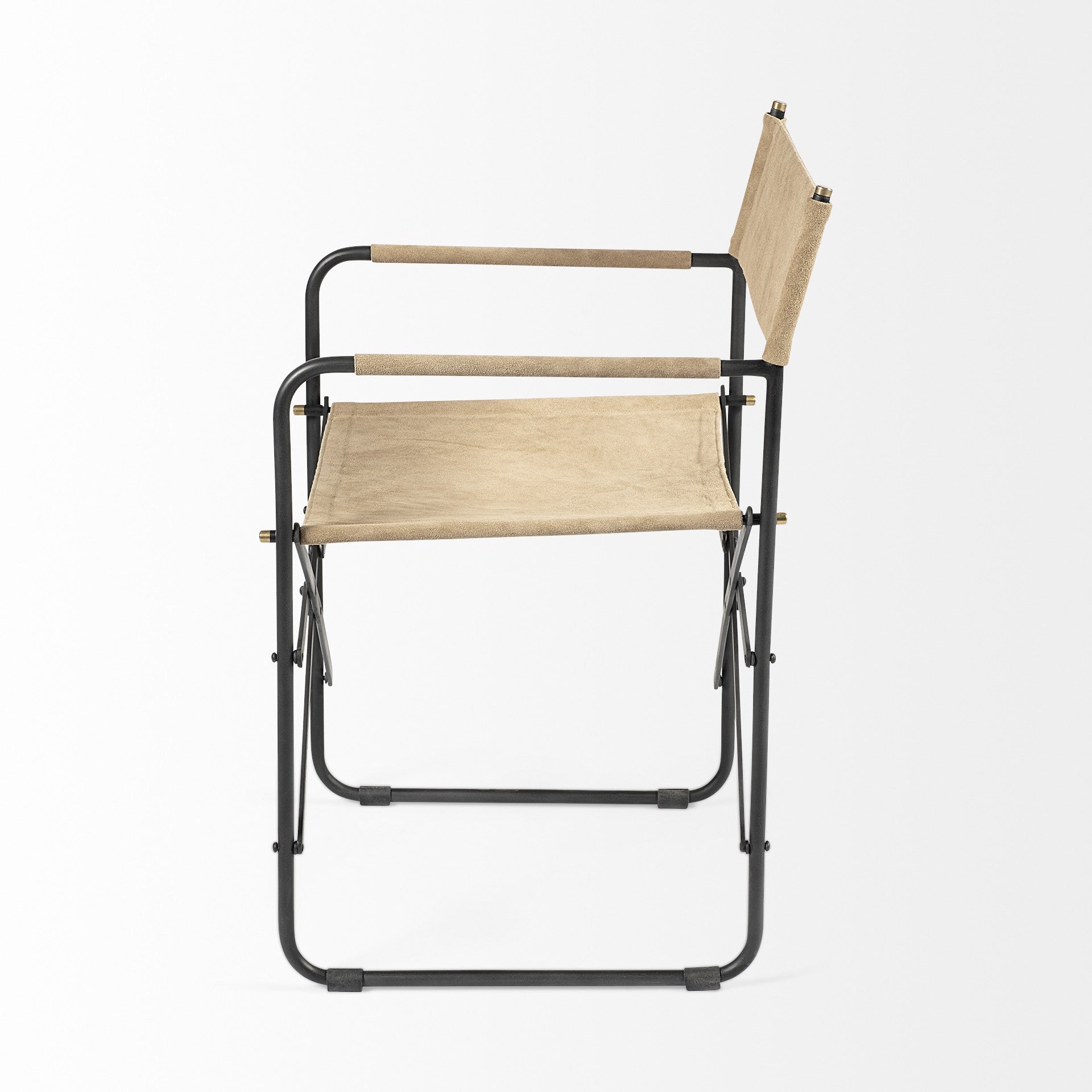 Tan Leather With Black Iron Frame Dining Chair By Homeroots | Dining Chairs | Modishstore - 3