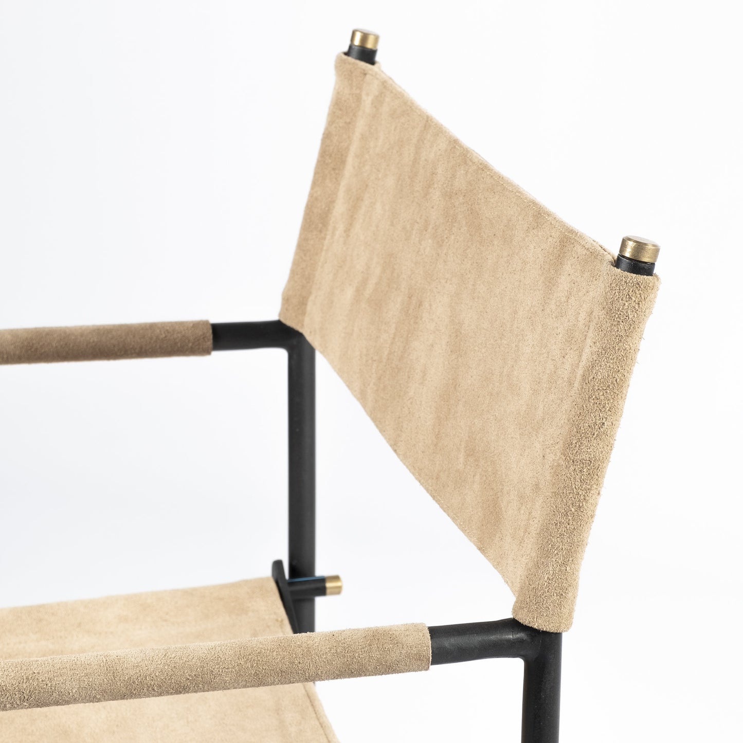 Tan Leather With Black Iron Frame Dining Chair By Homeroots | Dining Chairs | Modishstore - 7