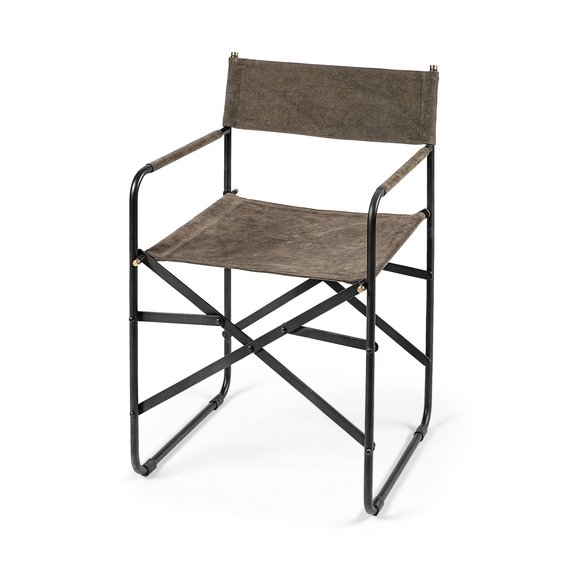 Brown Leather With Black Iron Frame Dining Chair By Homeroots | Dining Chairs | Modishstore