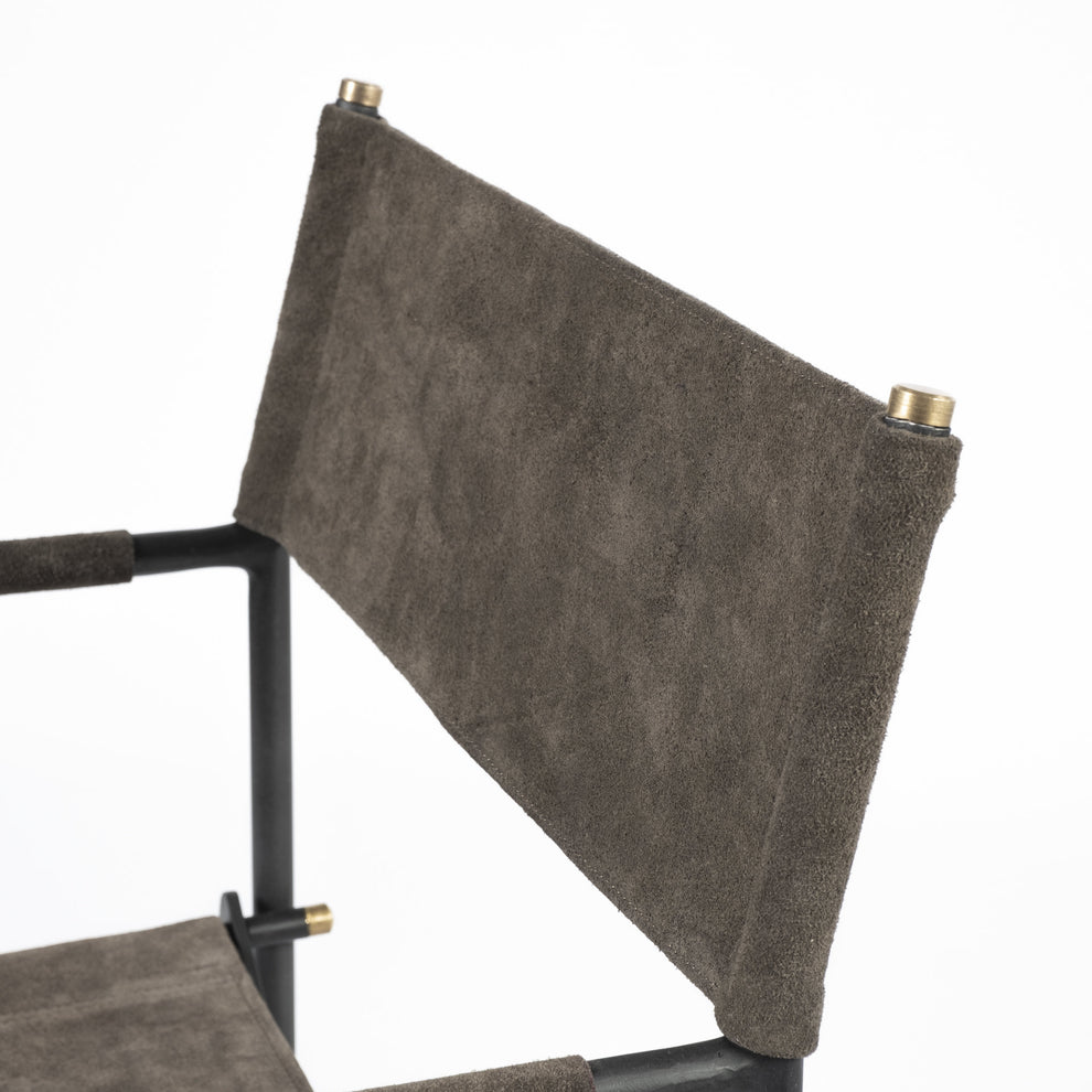 Brown Leather With Black Iron Frame Dining Chair By Homeroots | Dining Chairs | Modishstore - 7