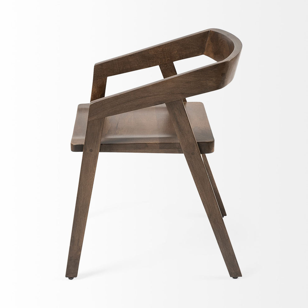 Brown Solid Wood Dining Chair By Homeroots | Dining Chairs | Modishstore - 3