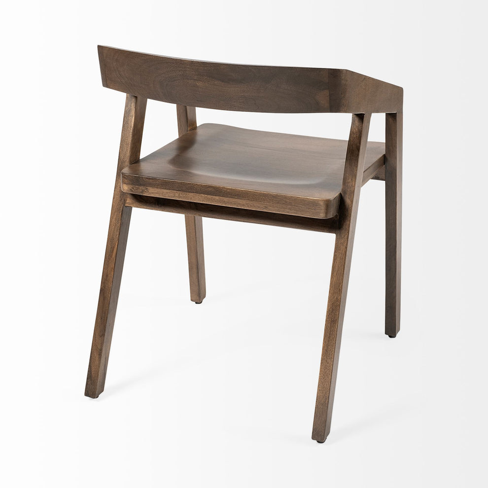 Brown Solid Wood Dining Chair By Homeroots | Dining Chairs | Modishstore - 5