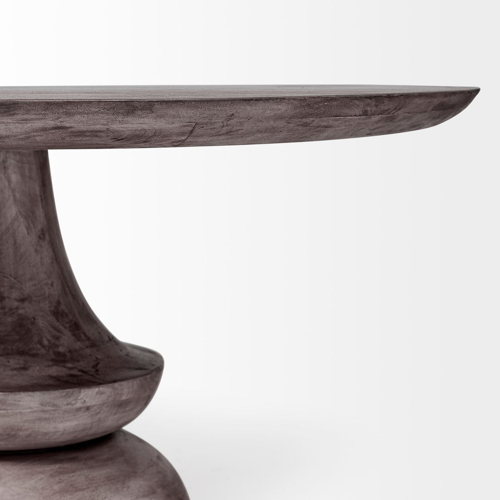 60' Round Charcoal Gray Solid Wood Table Top And Base Dining Table By Homeroots | Dining Tables | Modishstore - 5
