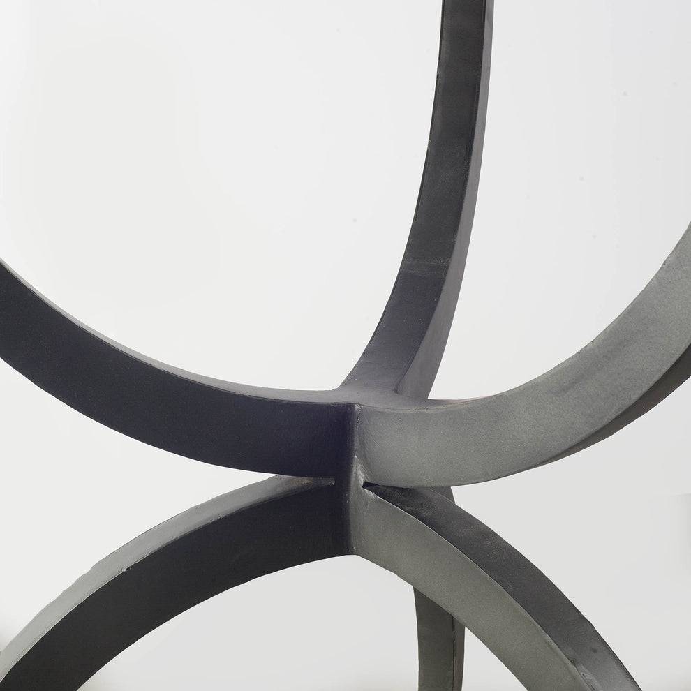 40' Round White Marble Top With Black Metal Base Dining Table By Homeroots | Dining Chairs | Modishstore - 2