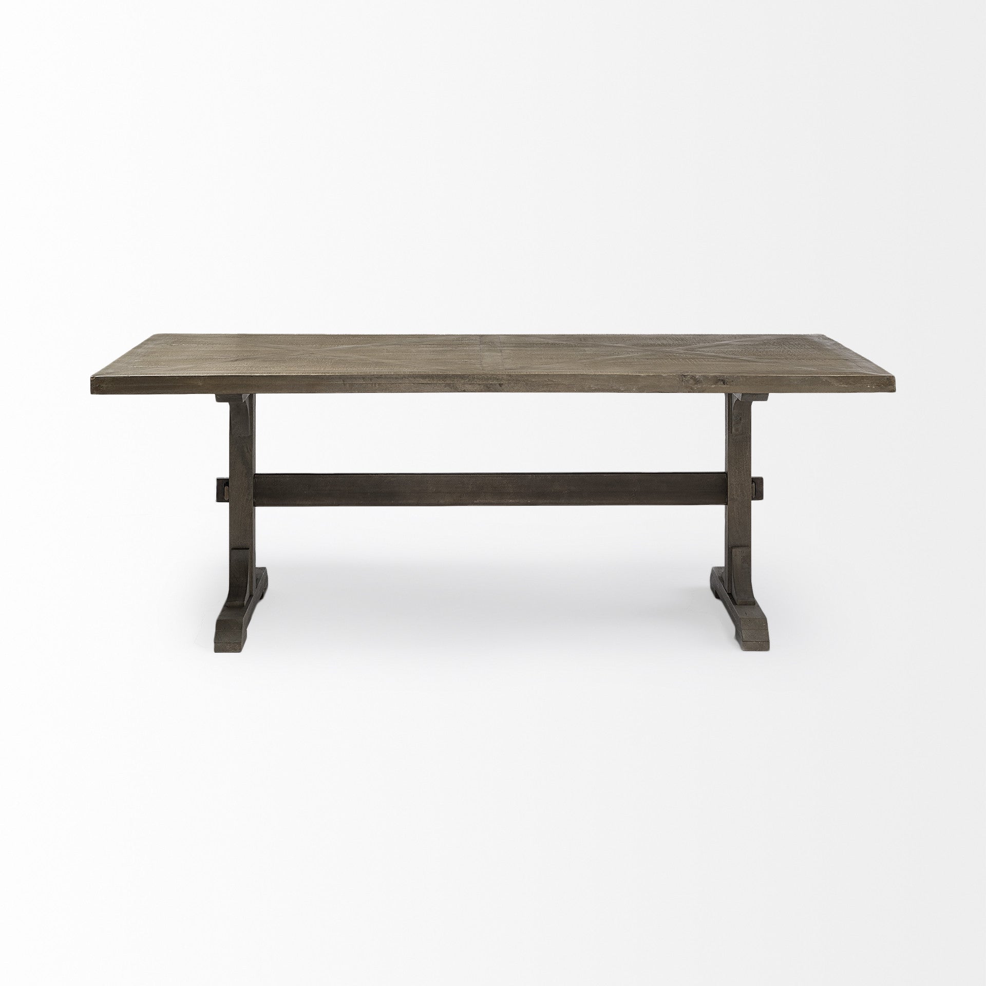 Grey Solid Wood Top And Base Dining Table By Homeroots | Dining Tables | Modishstore - 2