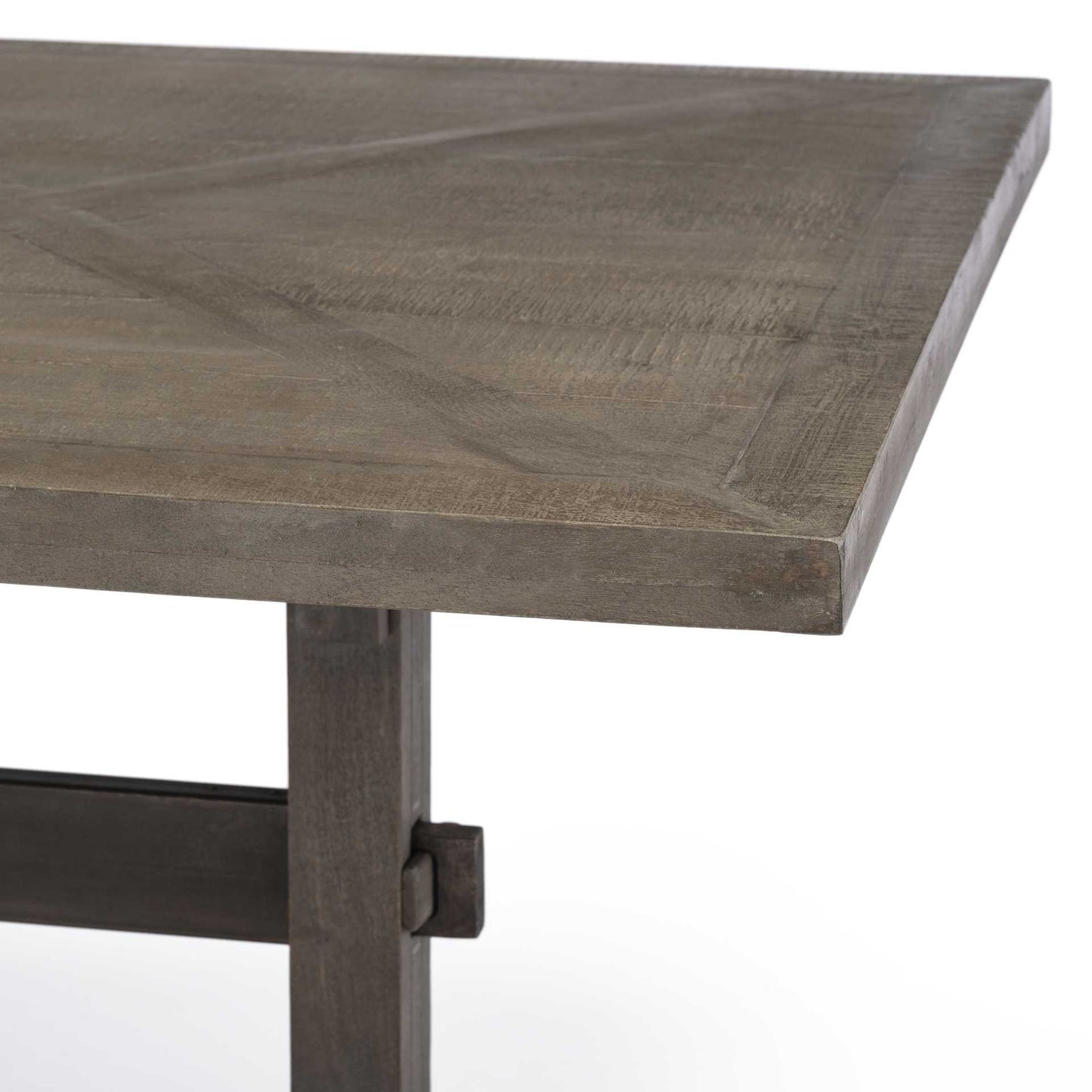 Grey Solid Wood Top And Base Dining Table By Homeroots | Dining Tables | Modishstore - 5