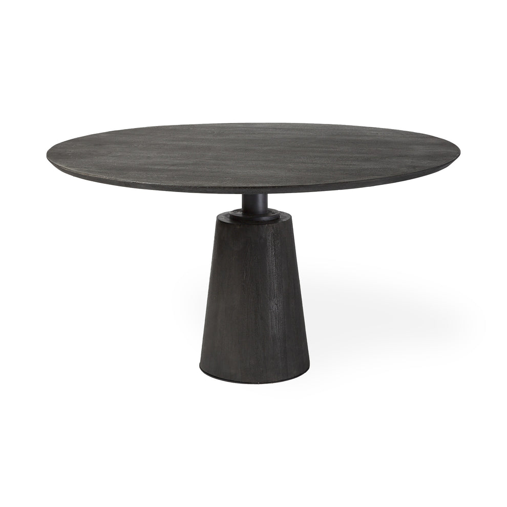 54' Brown Solid Wood Top With Brown Metal And Wood Base Dining Table By Homeroots | Dining Tables | Modishstore - 2