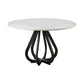 48' Round White Marble Top Black Base Dining Table By Homeroots | Dining Tables | Modishstore