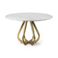 48' Marble Top With Gold Metal Base Dining Table By Homeroots | Dining Tables | Modishstore