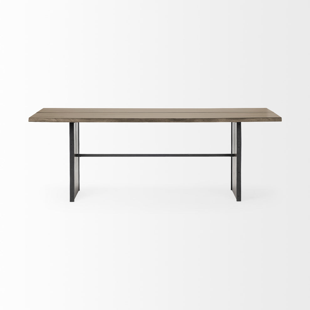 Brown Solid Wood Top And Base Dining Table By Homeroots | Dining Tables | Modishstore - 3