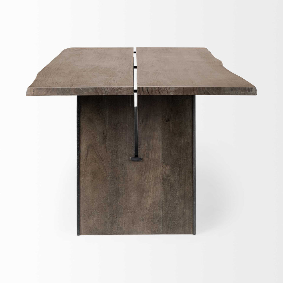 Brown Solid Wood Top And Base Dining Table By Homeroots | Dining Tables | Modishstore - 4