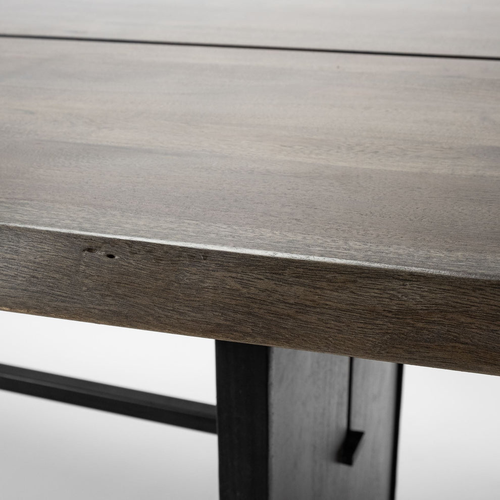 Brown Solid Wood Top And Base Dining Table By Homeroots | Dining Tables | Modishstore - 5