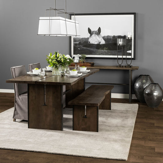 Brown Solid Wood Top And Base Dining Table By Homeroots | Dining Tables | Modishstore