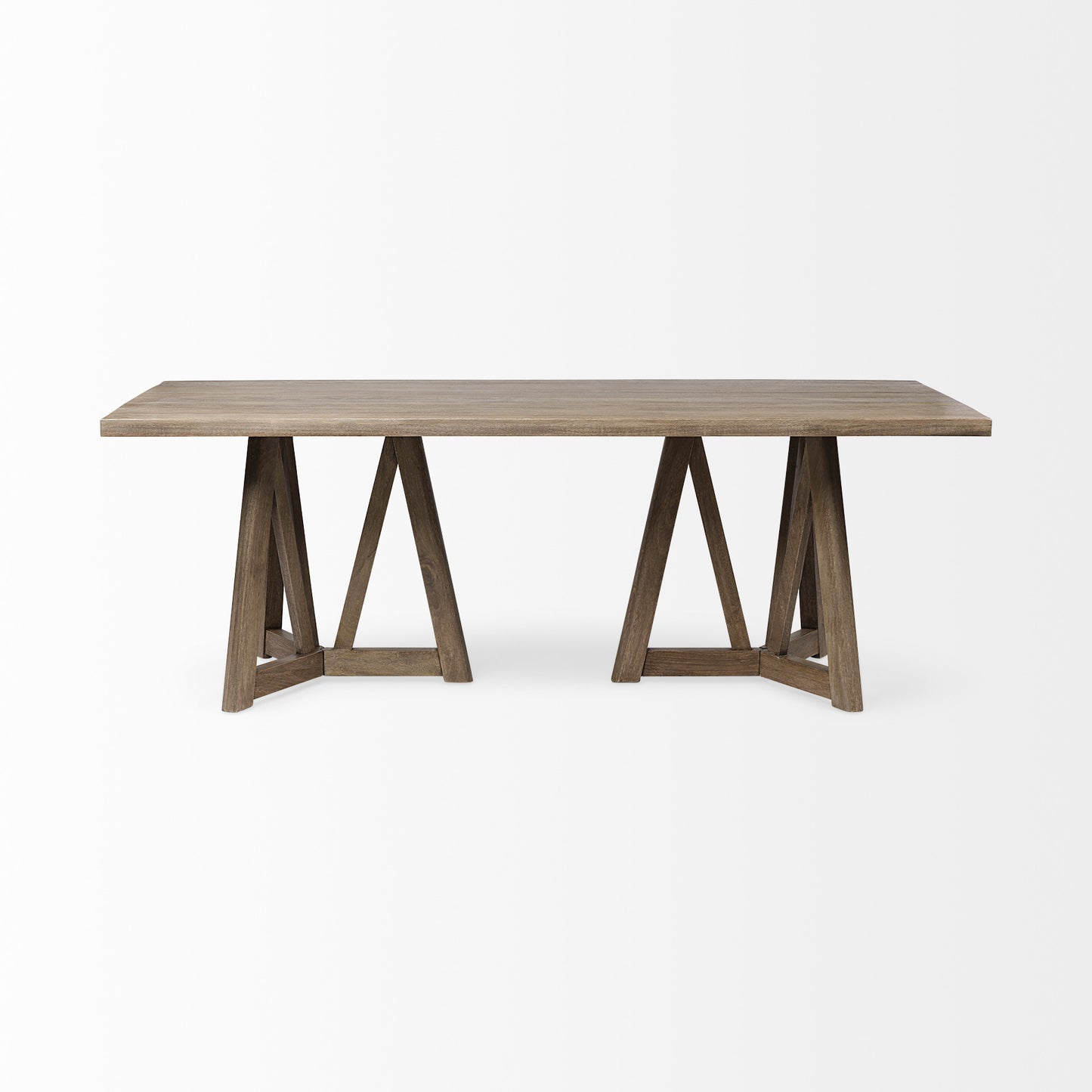 Rectangular Brown Solid Wood Top & Base Dining Table By Homeroots | Dining Tables | Modishstore - 3