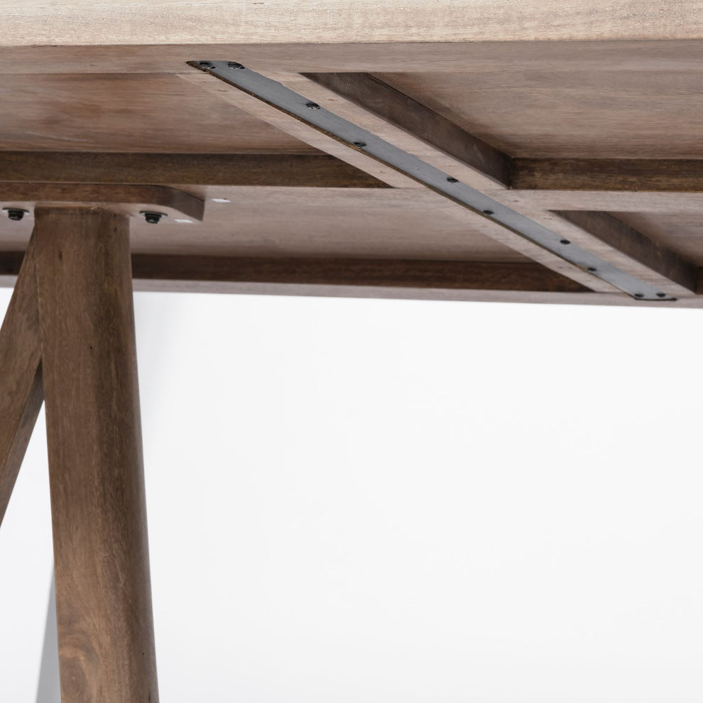 Rectangular Brown Solid Wood Top & Base Dining Table By Homeroots | Dining Tables | Modishstore - 7