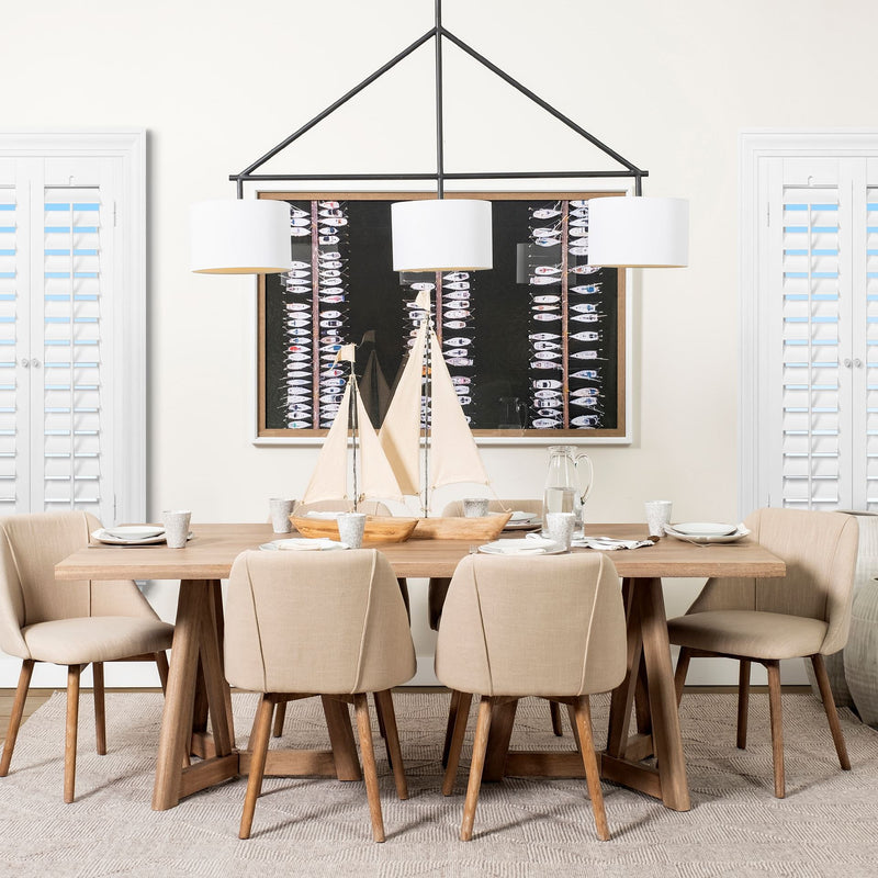 Rectangular Brown Solid Wood Top & Base Dining Table By Homeroots | Dining Tables | Modishstore