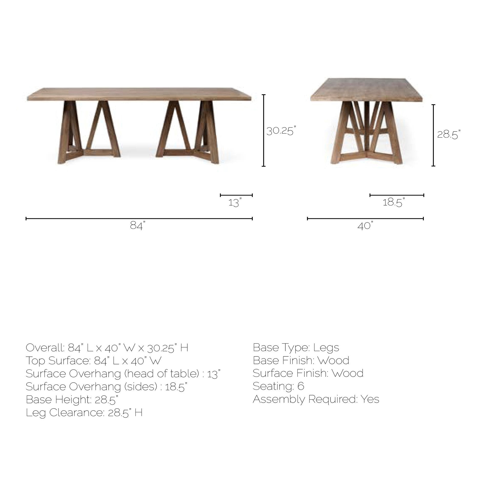 Rectangular Brown Solid Wood Top & Base Dining Table By Homeroots | Dining Tables | Modishstore - 8