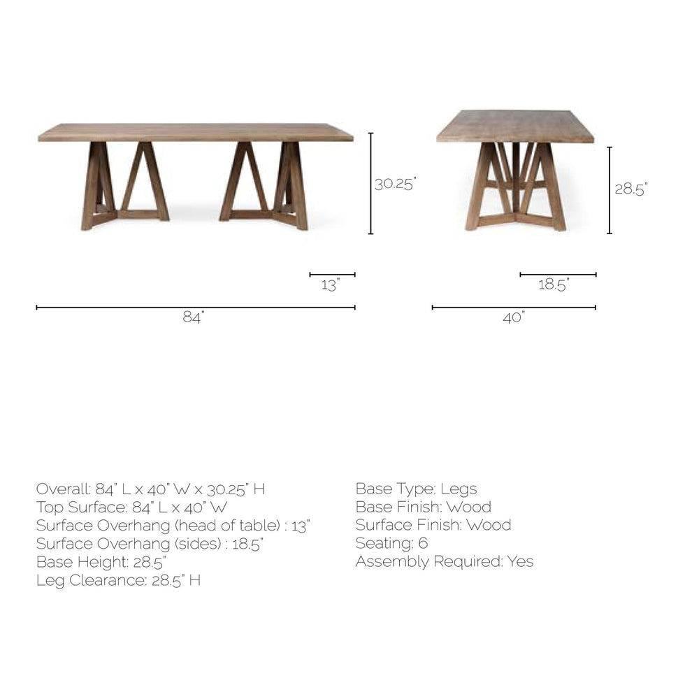 Rectangular Brown Solid Wood Top & Base Dining Table By Homeroots | Dining Tables | Modishstore - 8