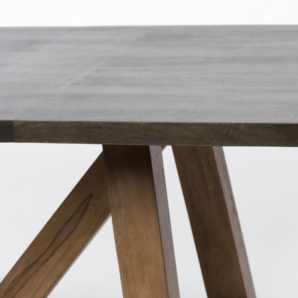 Rectangular Two Tone Brown Solid Wood Dining Table By Homeroots - 380472 | Dining Tables | Modishstore - 4