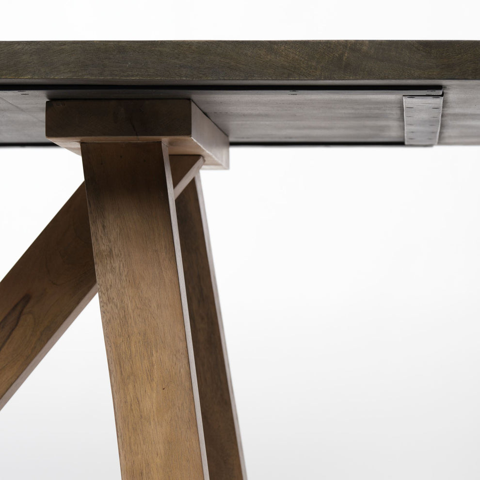 Rectangular Two Tone Brown Solid Wood Dining Table By Homeroots - 380472 | Dining Tables | Modishstore - 5