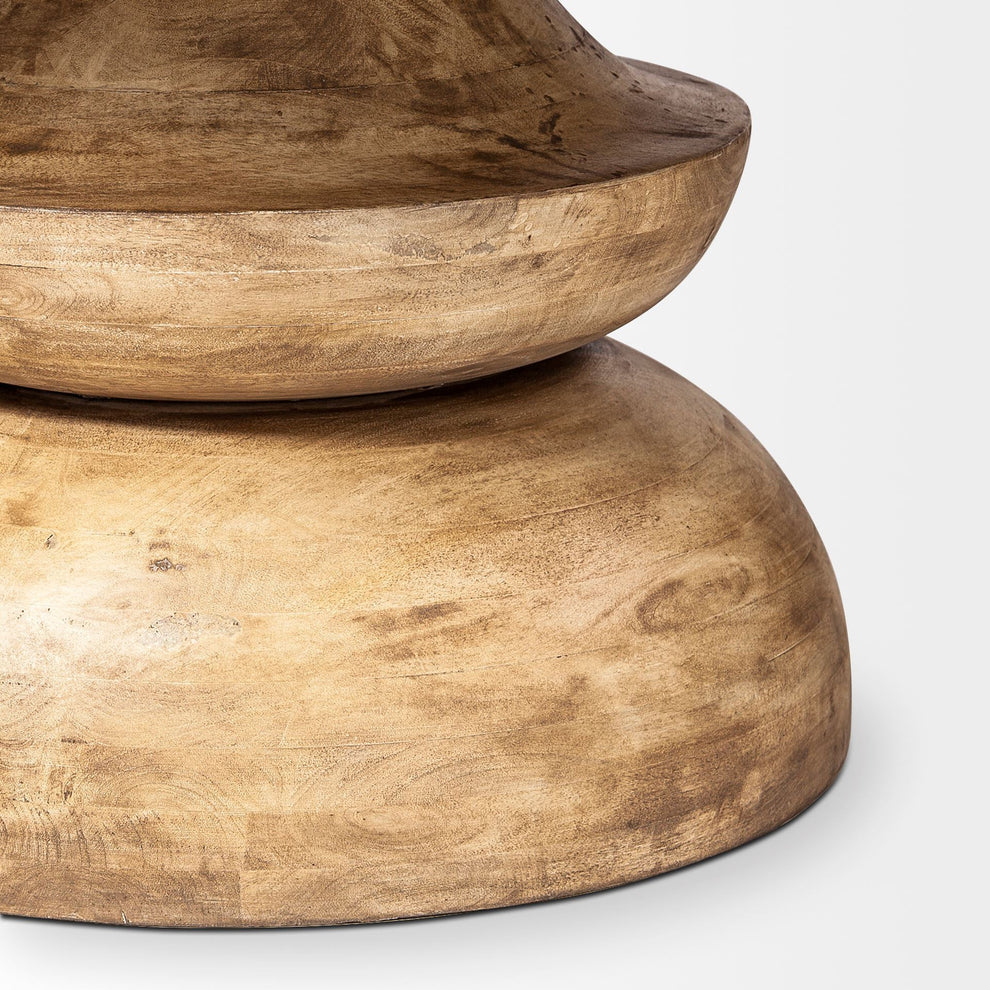 60' Round Blonde Solid Wood And Base Dining Table By Homeroots | Dining Tables | Modishstore - 5