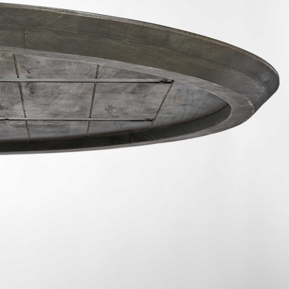 60' Round Brown Solid Wood Top And Base Dining Table By Homeroots - 380474 | Dining Tables | Modishstore - 4