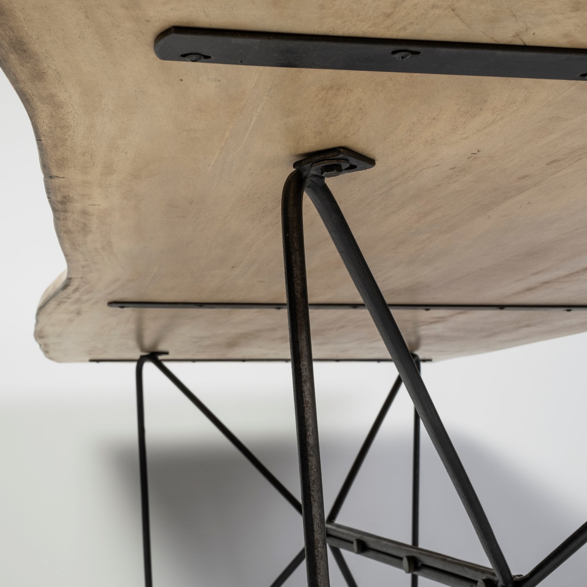 Rectangular Blonde Live Edge Sold Wood Top With Black Metal Base Dining Table By Homeroots | Dining Tables | Modishstore - 9