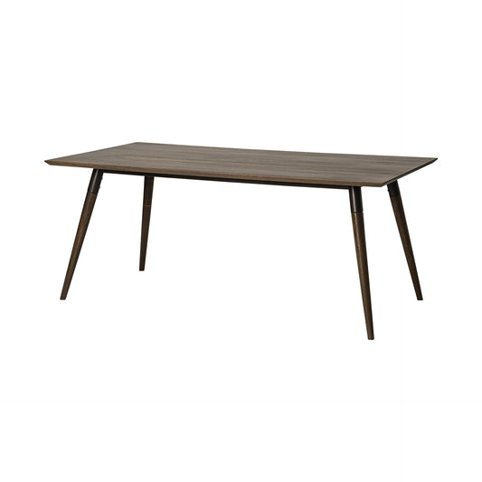 72X39 Brown Solid Wood Top With Metal And Wood Leg Dining Table By Homeroots | Dining Tables | Modishstore