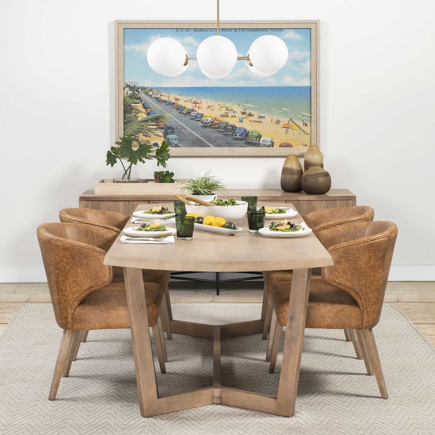 Rectangular Brown Solid Wood Top And Base Dining Table By Homeroots | Dining Tables | Modishstore - 5