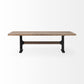 Rectangular Brown Solid Wood Top With Black Metal Base Dining Table By Homeroots - 380482 | Dining Tables | Modishstore - 3