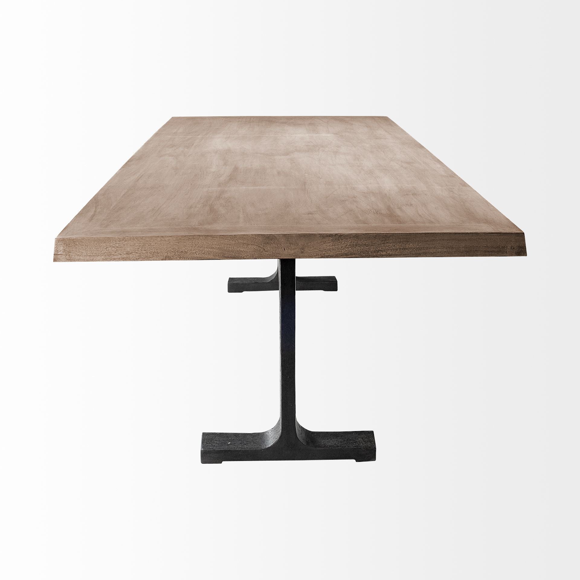 Rectangular Brown Solid Wood Top With Black Metal Base Dining Table By Homeroots - 380482 | Dining Tables | Modishstore - 4