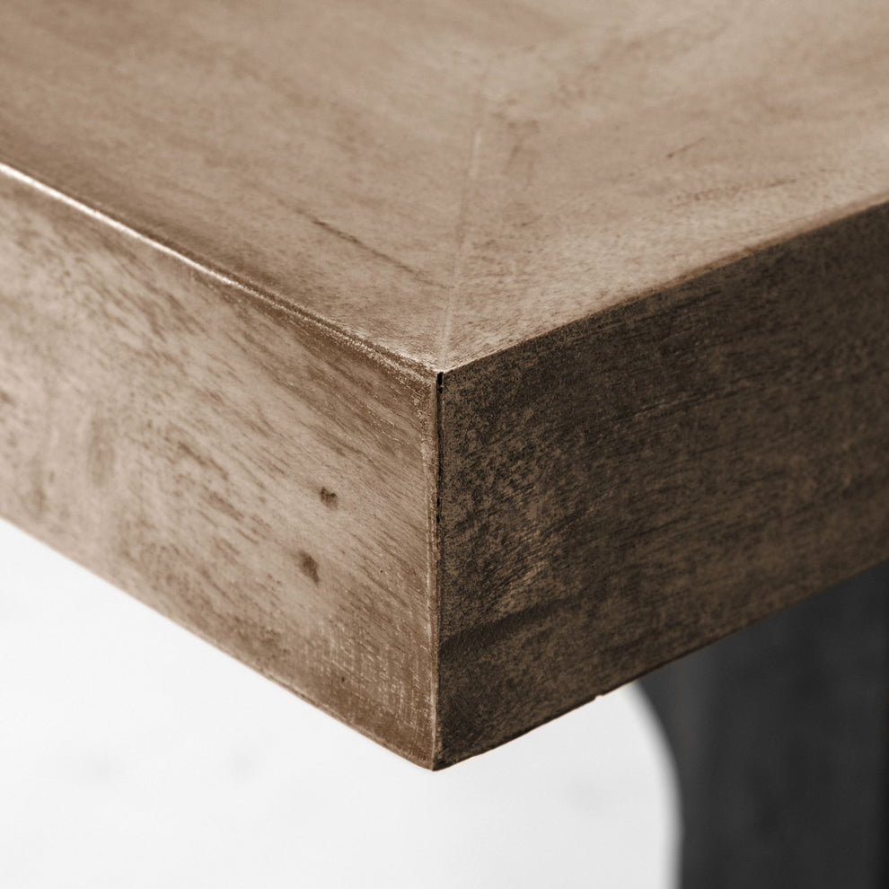 Rectangular Brown Solid Wood Top With Black Metal Base Dining Table By Homeroots - 380482 | Dining Tables | Modishstore - 5