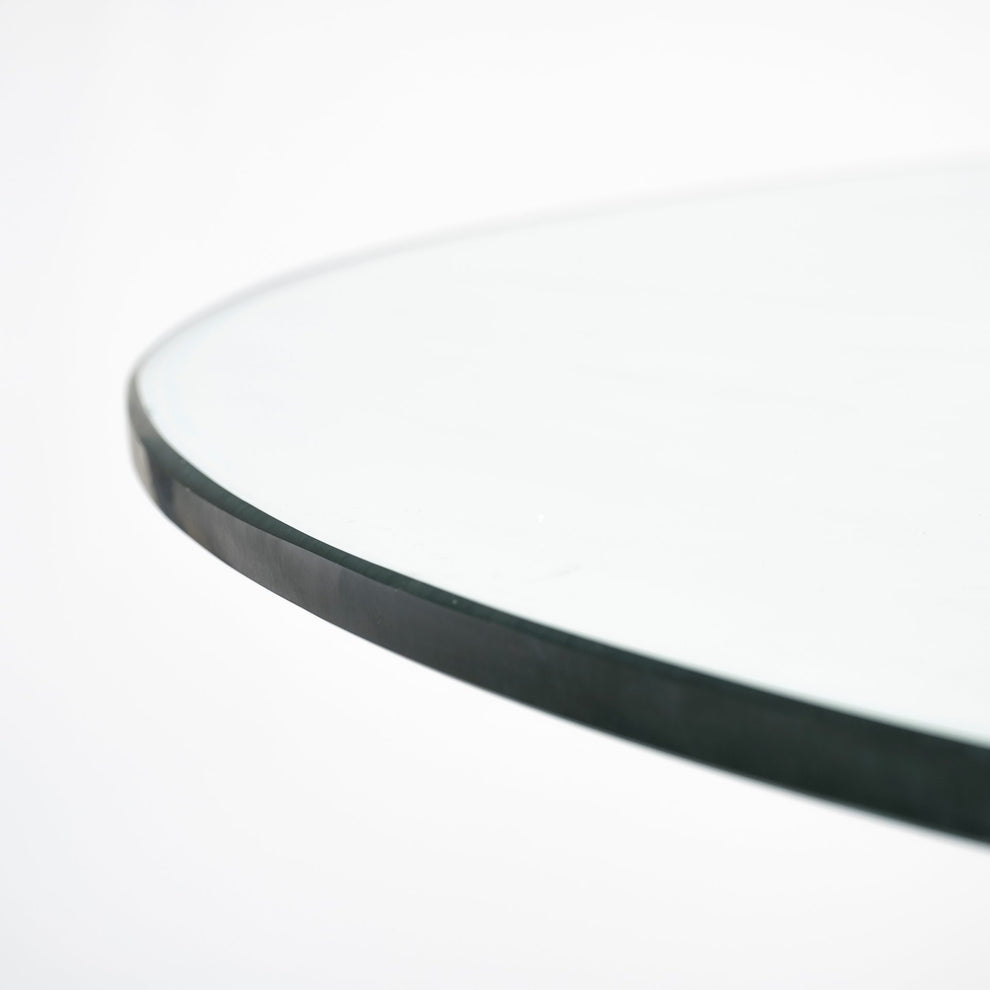 60' Round Glass Top Brown Wood With Pedestal Base Dining Table By Homeroots | Dining Tables | Modishstore - 3