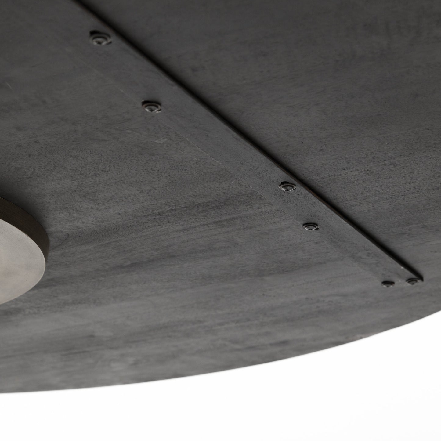 54' Round Brown Solid Wood Top With Gold Metal Base Dining Table By Homeroots | Dining Tables | Modishstore - 6