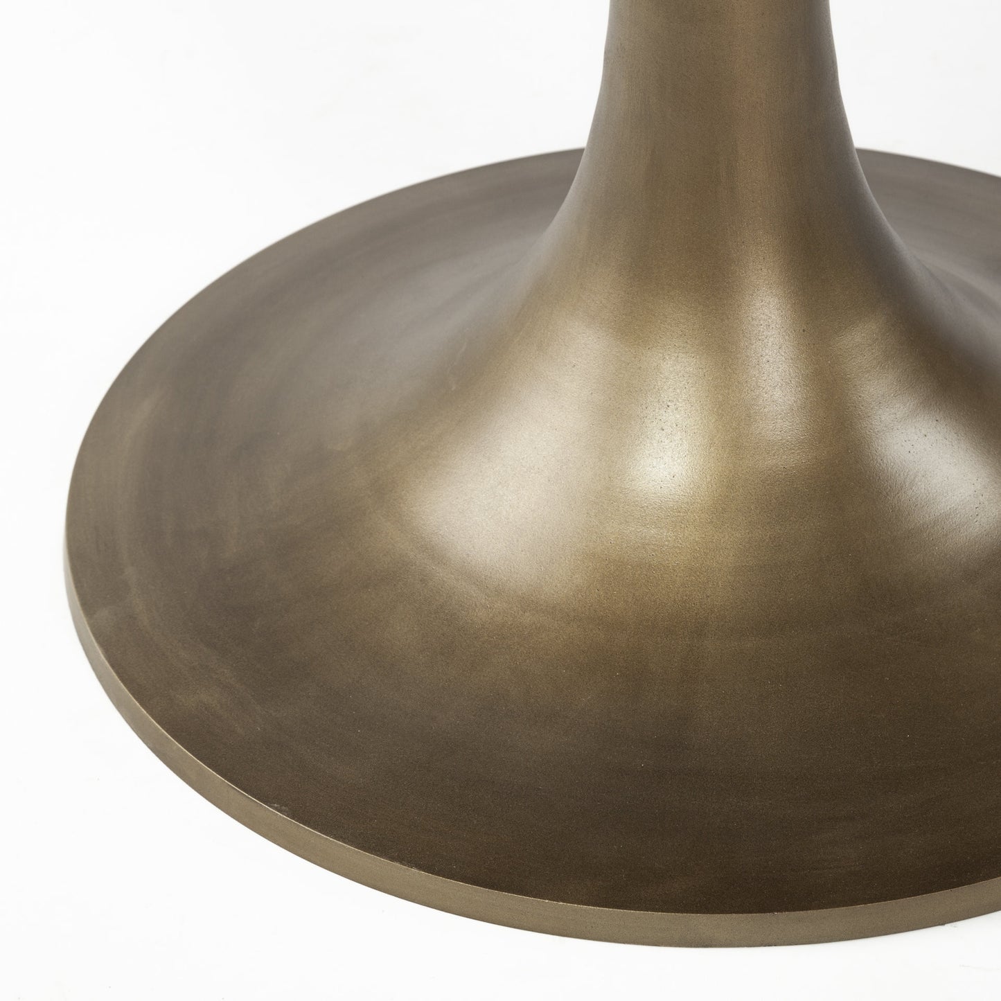 54' Round Brown Solid Wood Top With Gold Metal Base Dining Table By Homeroots | Dining Tables | Modishstore - 7