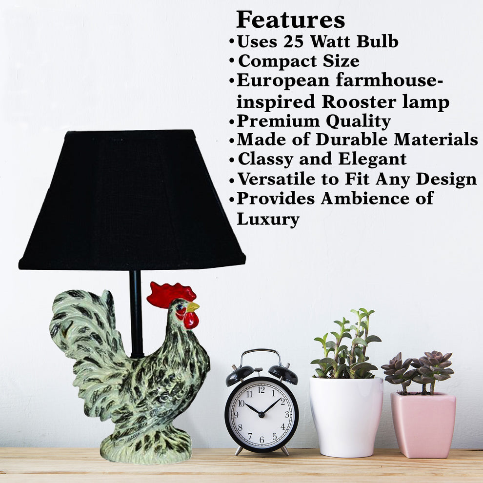 Rustic Farmhouse Rooster Accent Lamp By Homeroots | Table Lamps | Modishstore - 4