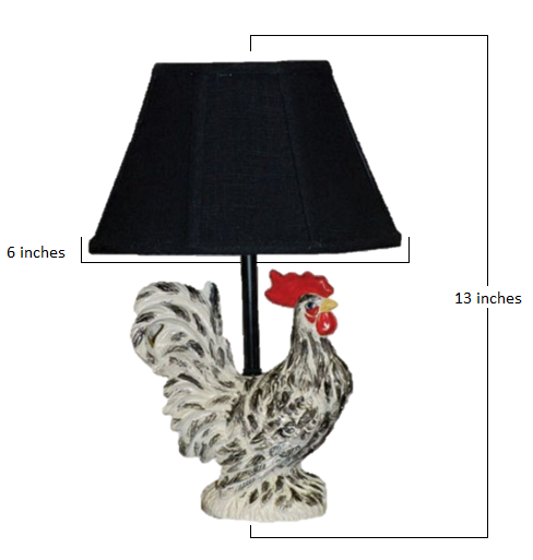 Rustic Farmhouse Rooster Accent Lamp By Homeroots | Table Lamps | Modishstore - 5