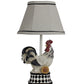 White and Black Rooster with Sunflower and Harlequin Patterned Accent Lamp By Homeroots | Table Lamps | Modishstore