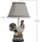 White and Black Rooster with Sunflower and Harlequin Patterned Accent Lamp By Homeroots | Table Lamps | Modishstore - 3