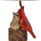 Two Red Cardinals Accent Lamp with White Shade By Homeroots | Table Lamps | Modishstore - 2