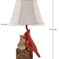 Two Red Cardinals Accent Lamp with White Shade By Homeroots | Table Lamps | Modishstore - 3