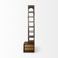 Medium Brown Wood Copper Accent Shelving Unit with 4 Shelves By Homeroots | Shelves & Shelving Units | Modishstore - 3