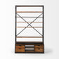 Medium Brown Wood Shelving Unit with Copper Ladder and 4 Shelves By Homeroots | Shelves & Shelving Units | Modishstore - 2