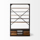 Medium Brown Wood Shelving Unit with Copper Ladder and 4 Shelves By Homeroots | Shelves & Shelving Units | Modishstore - 4