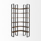 Curved Dark Brown Wood And Black Iron 6 Shelving Unit By Homeroots | Shelves & Shelving Units | Modishstore - 2