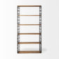Brown Wood Shelving Unit with Metal Frame and 6 Shelves By Homeroots | Shelves & Shelving Units | Modishstore - 2